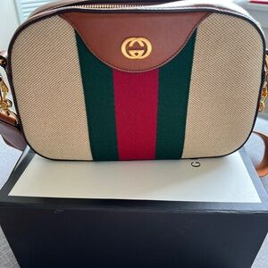 Gucci Vintage Web Canvas Shoulder Bag